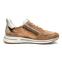 Sneaker, ara Ovation, bronze side panel, suede accents, tan laces, white sole, comfort tech cushioning.