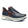 Sneaker ara Surrey, navy blue leather with maroon accents, white sole, lace-up closure, designed for comfort.