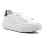 Sneaker by ara, white leather with thick cupsole, dark heel tab, HighSoft cushioning for comfort.