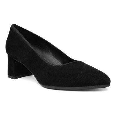 Amber in Black Suede - side view