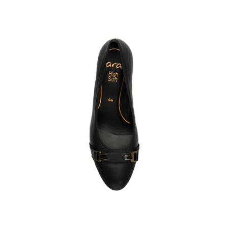 Ophelia Buckle in Black - top view