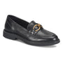Loafer, black leather, Comfortiva Ester with gold buckle, low heel, Pillowtop memory foam cushioning for comfort.