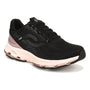 Shoe, Ryka Devo Stride Lx, black with light pink sole, features max cushioning for comfort during fitness walking.