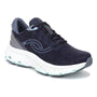 Shoe, navy blue mesh with light blue accents, white sole; Ryka Devotion X Max 2 with visible arch support for women.