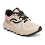 Sneaker, beige textile Ryka Podflow Tr, black laces, chunky sole, visible cushioning for support.