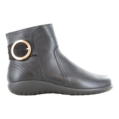 Oamaru in Black Water Resistant Leather-Black Nubuck - side view