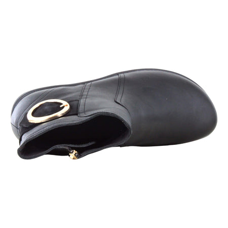 Oamaru in Black Water Resistant Leather-Black Nubuck - top view