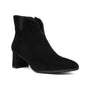 Boot, black suede, ara Acanthus; low block heel, side zipper, HighSoft cushioning for comfort.