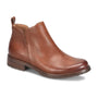 Boot, brown leather, Sofft Beatrice with low heel, slip-resistant sole, side elastic panel and pull tab.
