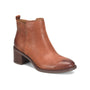 Boot, brown leather, Comfortiva Heather; block heel, round toe, memory foam footbed, side elastic panel.