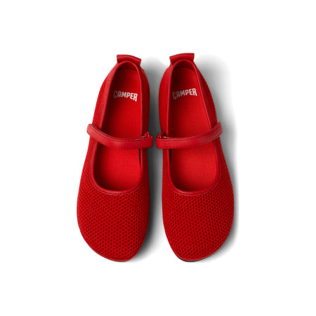 Right Nina Moccasin in Medium Red - top view