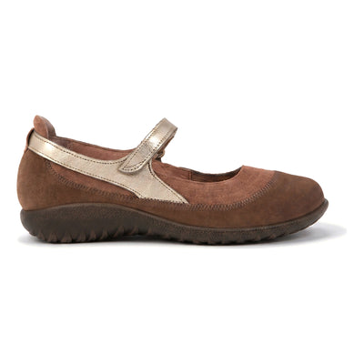 Kirei in Rosewood Suede-Brown Cedar Suede-Gold Radiant Leather - side view