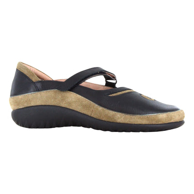 Matai in Black Water Resistant Leather-Brown Cedar Suede - side view