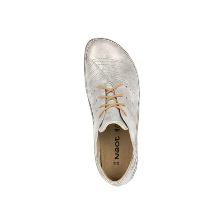 Kumara in Quartz Metallic Leather-Platinum Stripe - top view