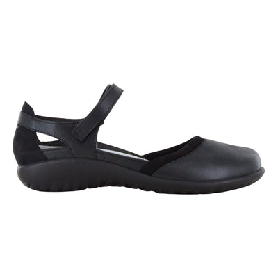 Tekapo in Shiny Black Leather-Black Velvet Nubuck - side view