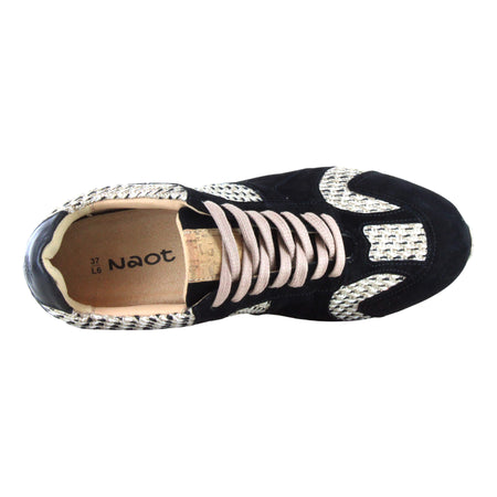 Horizon in Black With Raffia - top view