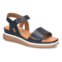 Sandal, black, Comfortiva Ash with open toe, ankle strap, thick sole, and memory foam footbed for support.