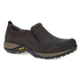 Shoe, brown leather, Dansko Pippy, Vibram outsole, visible stitching, removable footbed for comfort.