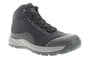 Boot, Propet Varese, black/gray mesh with Vibram Arctic Grip sole, thick laces; designed for hiking and comfort.