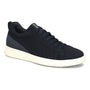 Shoe, Align Donovan: navy blue mesh and suede upper, eco materials, flat laces, white rubber sole.