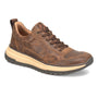 Shoe, Align Breck: brown leather with dark laces, tan midsole, arch support, black outsole; white background.