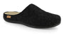 Slipper by Strive Copenhagen, black fuzzy mule with closed toe, open heel, and memory foam lining for comfort.