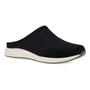 Shoe, Dansko Claudia, black mesh backless sneaker mule with white sole, low heel, removable footbed for comfort.