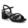Sandal, black leather; ABEO Avenue Ankle; low block heel, studs, ankle strap, orthotic footbed for support.