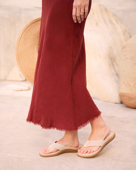 Model wearing Laguna Sandal in color Lavender
