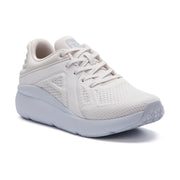Shoe, white mesh, ABEO MXV Shift with rubber sole and visible arch support for all-day walking comfort.