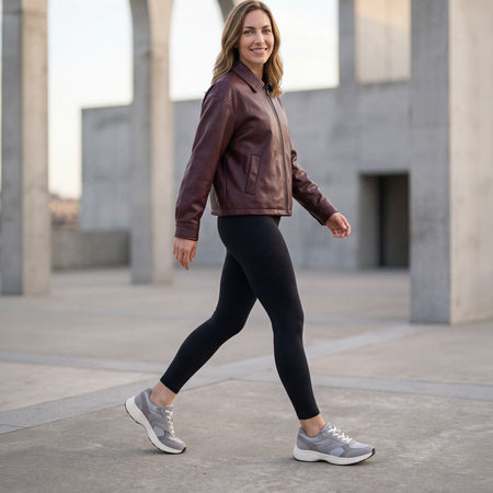 Model wearing Momentum MXV Stride in color Grey