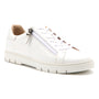 Sneaker, ABEO Roam Lace Metatarsal, womens white leather with laces, side zipper, chunky sole, metatarsal support.