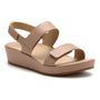 Sandal, light brown leather, ABEO Soleil Strap with cushioned sole, arch support, wide straps, back strap, open toe.