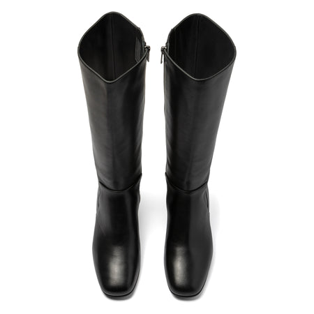 Avenue Tall Metatarsal in Black Nappa - top view