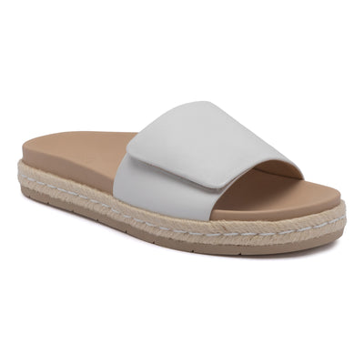 Isle Slide Metatarsal in White Leather - side view