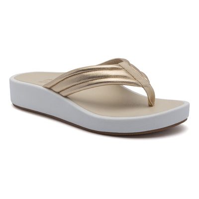 Paseo Thong Sandal in Light Gold - side view
