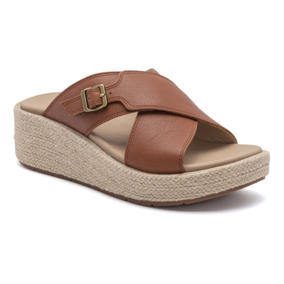 Solstice Cross Slide Metatarsal in Dark Tan - side view