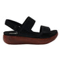Sandal, Alegria Bailee, side view in fabric with hook-and-loop straps, cushioned microsuede footbed for support.