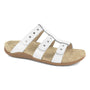 Sandal, Strive Biarritz: brown leather straps, beige cushioned footbed, supportive sole, side view.