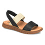 Sandal, Born Amabel, brown sole, two straps, cushioned insole for comfort support, shown on white background.