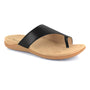 Sandal, Strive Capri III, tan and black leather with wide strap, toe loop, biomechanical footbed for support.