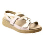 Sandal, beige David Tate Femme, adjustable straps, thick textured sole for comfort and support.