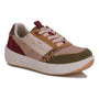 Sneaker, Drew Shoes Happy, multicolored suede and mesh with animal print accents, speckled sole.