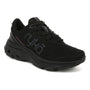 Sneaker, black textile, Ryka Devotion X Max women’s with shock absorption, shown on white background.