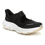 Sneaker, Ryka Devotion Mary Jane Max, black and white, velcro strap, thick cushioned sole for walking support.