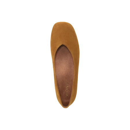 Petra in Golden Brown Suede - top view