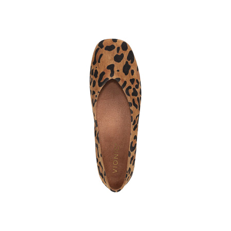 Petra in Tan Leopard Suede - top view