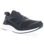 Sneaker, black mesh upper, Propet 392 DuroCloud; shock-absorbing sole for comfort and daily wear.