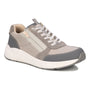 Sneaker, Miller by Drew Shoes, gray/beige, orthopedic, side zipper, white sole, Walk Right Technology Insole for support.
