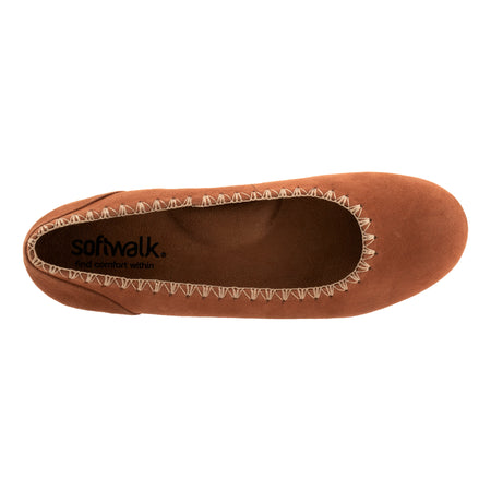 Sonoma Embroidery in Luggage Suede - top view